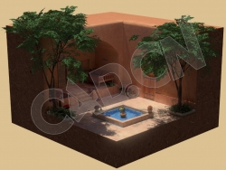 窑洞小院景观场景C4D模型