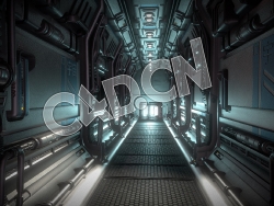 C4D太空飞船走廊机甲舱模型 Spaceship Corridor 1