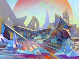 C4D Octane Renderer低面创意场景 crystal Section