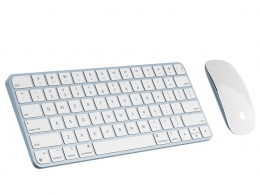 苹果带指纹识别妙控鼠标键盘套装2021版3D模型素材下载Magic Mouse and Keyboard with