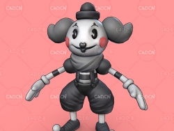 C4D跳梁小丑卡通角色人物模型 mime 3d model