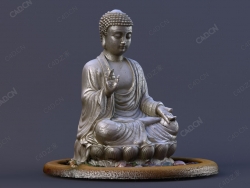 莲花宝座打坐的菩萨佛像C4D模型bouddha