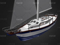 C4D帆船游艇船模型