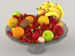 新鲜水果果盘C4D模型