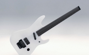 白色吉他C4D模型 Guitar 3D model
