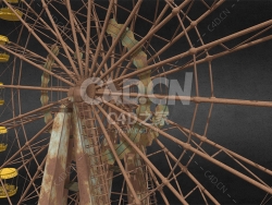 C4D生锈破旧的摩天轮娱乐设施模型下载