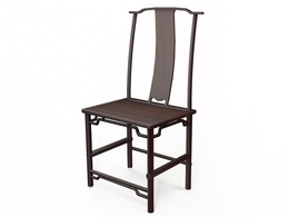 中式仿古家具：万福团花靠背椅C4D模型