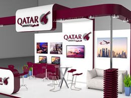 航空公司展台C4D模型 Qatar Airways Exhibition Stand