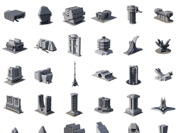 科幻建筑大师之作Brutalist：C4D/FBX/Blender格式未来建筑模型，完美细节呈现！