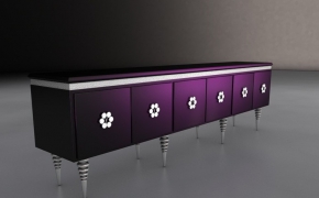 低柜C4D模型 Credenza Dinner Room