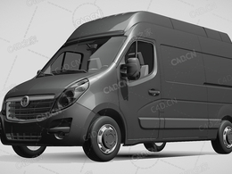 沃克斯豪尔movano封闭车厢面包车货车2016款C4D汽车模型下载
