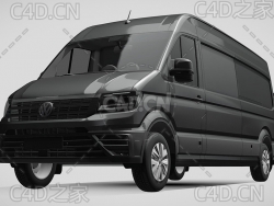 大众汽车2017款面包车商用车C4D汽车模型下载