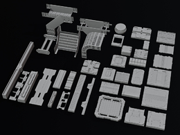 40个科幻机舱面板零件模型SCI-FI Panels