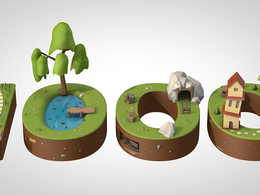C4D卡通场景动画工程 Cartoon scene animation