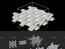 显微镜下的布料材质模型 3D Fabric Patterns