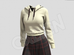 女装服饰连帽衫裙子C4D模型
