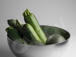 C4D一盆西葫芦夏南瓜蔬菜模型 Zucchini