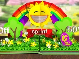 C4D春夏秋冬四季书本翻开剪纸动画模板 Seasons pop up Book template