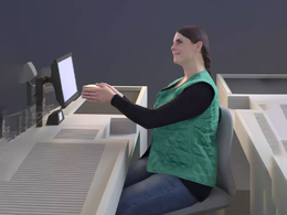 三维扫描写实人物国外女安检员检测纸盒