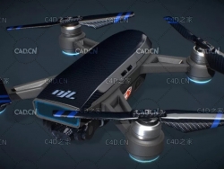 大疆碳钎维无人机飞行动画模型工程 Drone