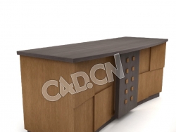 迎宾前台桌子办公家具C4D模型