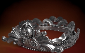 银色皇冠C4D模型 Crown 3D model