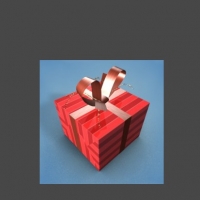 红色方形礼品盒C4D模型（蝴蝶结） Present-2