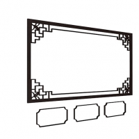 中式门窗模型：木窗花 窗格C4D模型
