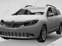 雷诺洛根mcv旅行车2016款C4D汽车模型下载