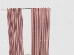 C4D时尚简约客厅窗帘卧室窗帘室内窗帘模型 Curtain 3D Model-19