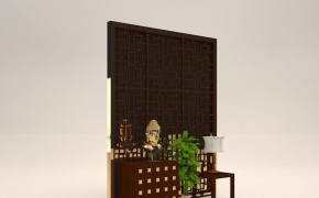 屏风隔断C4D模型 Screen