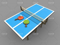 低面多边形乒乓球案子台子模型Asset_Sport_PingPong