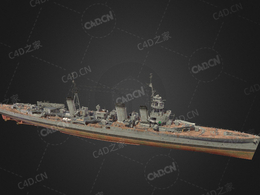 英国皇家海军绿宝石号巡洋舰C4D模型下载Emerald 3d model