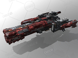 C4D无畏号太空舰飞船科幻飞行器太空船外星战舰模型Dreadnought MB1