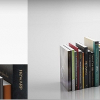整齐摆放的英文书籍C4D模型 English books 3D model