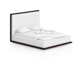 白色双人床C4D模型下载Double bed