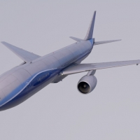 飞机高精模型：蓝色客机3D模型 Airliner 03