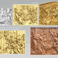 壁画《耶稣诞生》浮雕雕刻模型（STL雕刻三维模型）