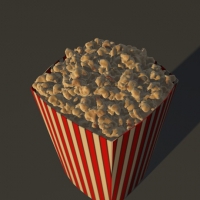 零食小吃模型：爆米花C4D模型 Popcorn