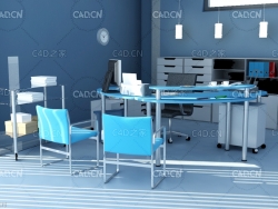 工作室室内环境C4D渲染