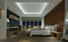 C4D夜间卧室渲染工程（c4d for vray室内渲染模型）