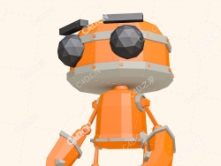低面多边形卡通机器人动画C4D模型Animated Robot