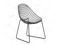 金属网椅子单人椅铁艺编织椅现代艺术椅靠背椅C4D模型Metal Mesh Chair