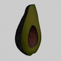 半个有核鳄梨C4D模型 Avocado 3D model