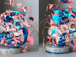 C4D抽象艺术文字动画布料文字破碎动画教程CINEMA 4D – C4D ABSTRACT ART TEXT