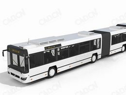 17路铰接公交车 两节公交车C4D模型 Articulated Bus