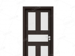 深咖色套装门白色玻璃免漆室内实木门