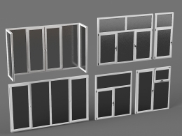 5个窗户构件 五金 窗户 窗 门 楼梯 格栅 隔断模型下载