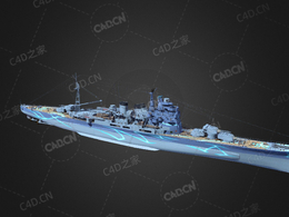 日本海军首舰高雄号重巡洋舰C4D模型下载ARP Takao 3d model