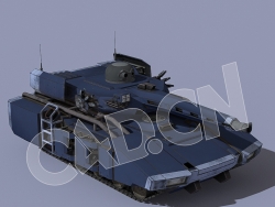 行进中的履带式坦克动画模型（包含C4D绑定动画）AI_Tank_IG